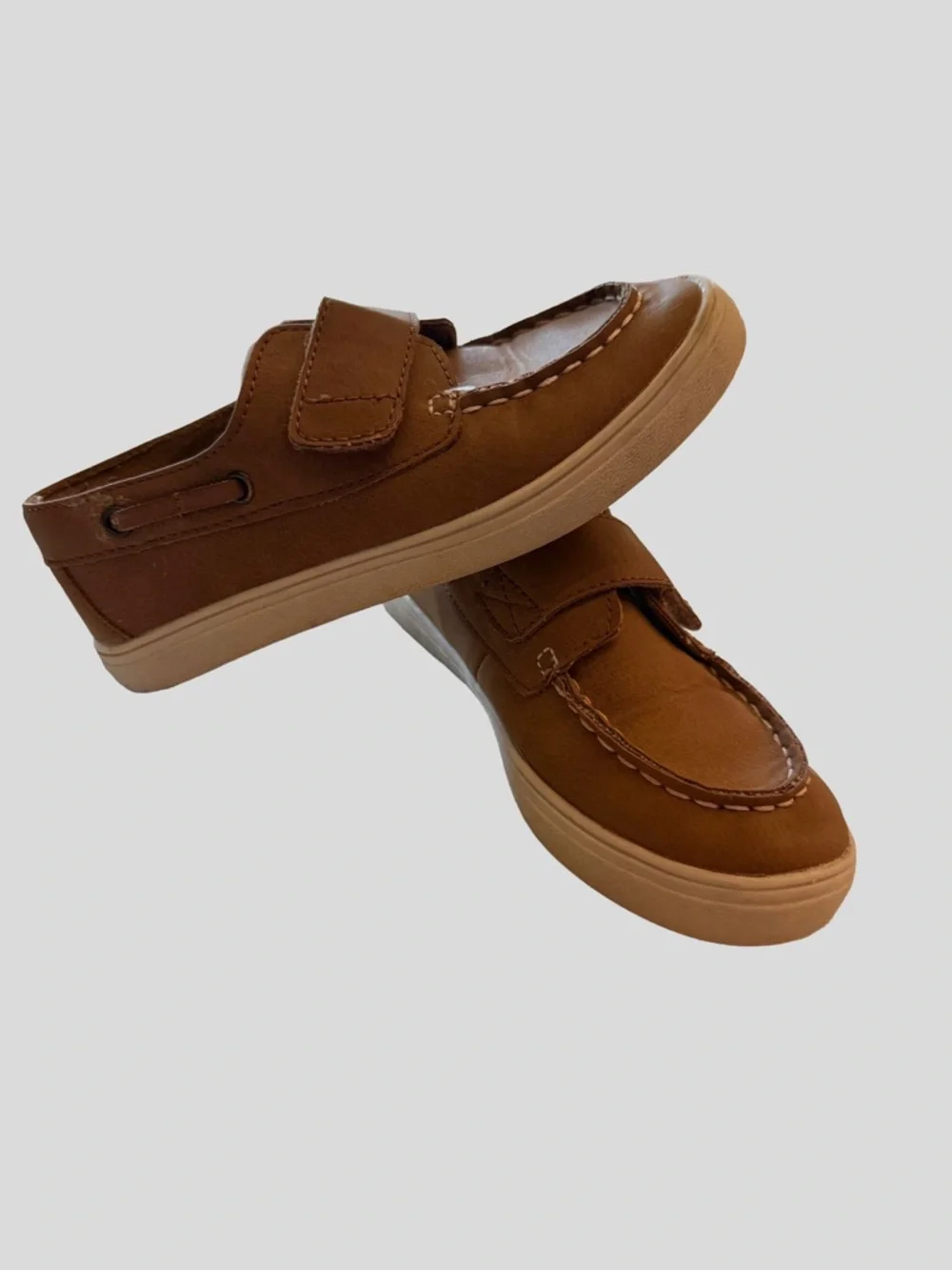 Children's Place Boys Brown Velcro Boat Shoes - Size 11